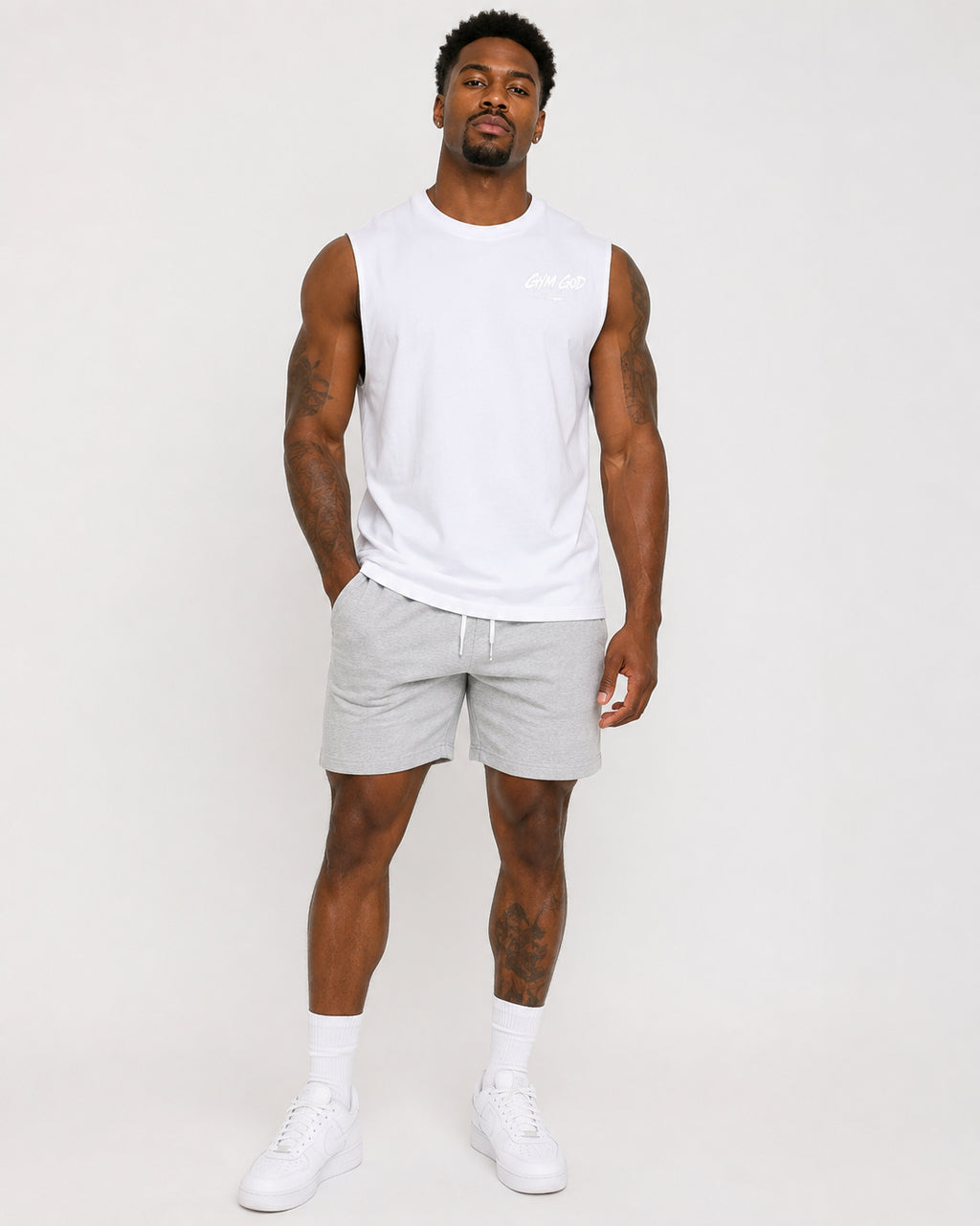 Raw Edge Cotton Tank Top